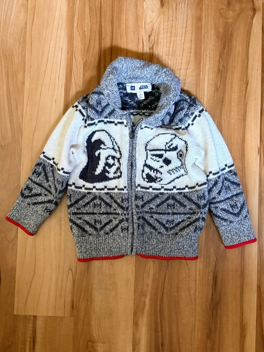Star Wars Kids Gray & White Stormtrooper Zip Cardigan - GAP size 2